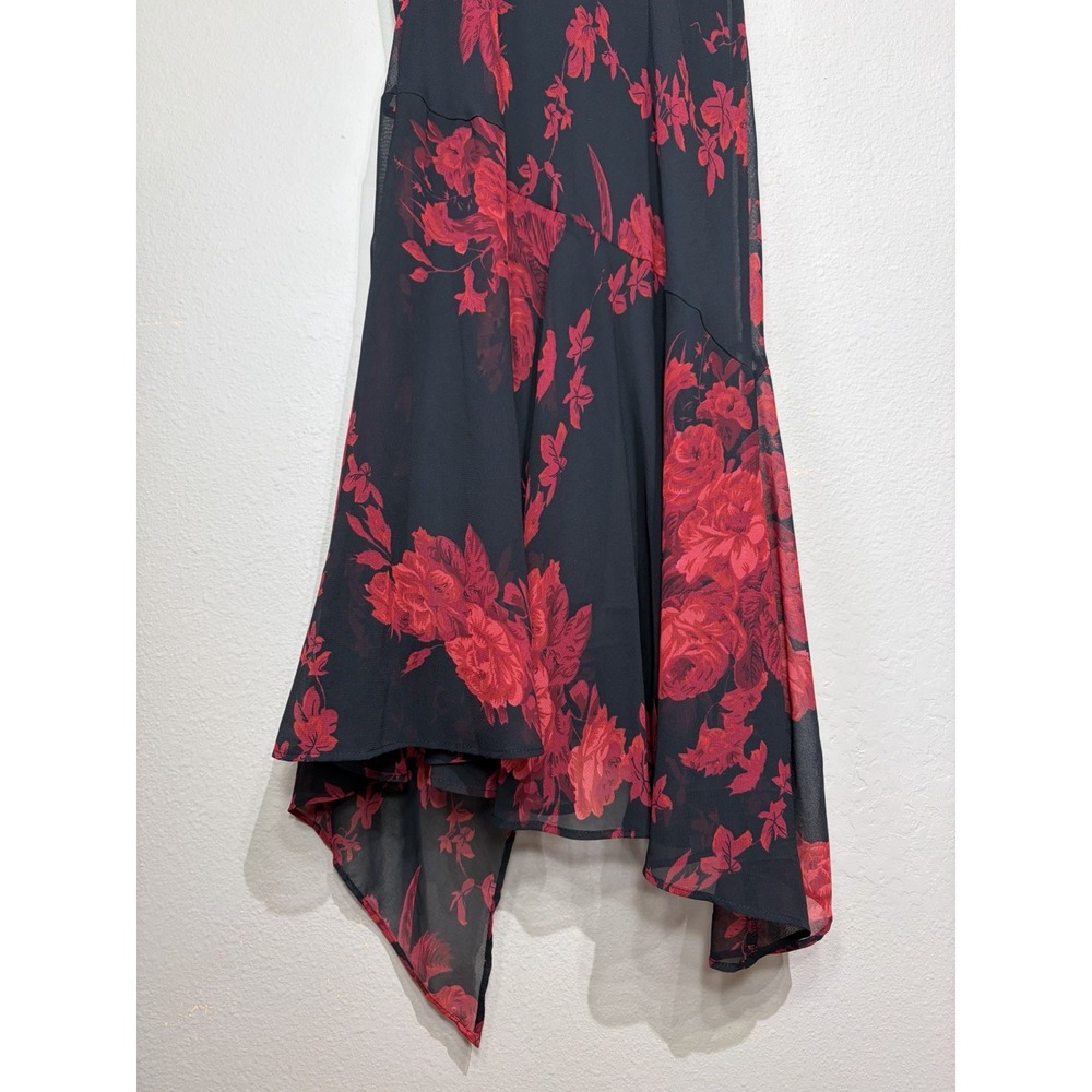 Y2K Connected Floral Fairy Grunge Cowl Neck Handkerchief Hem Dress S Whimsigoth - Picture 6 of 13